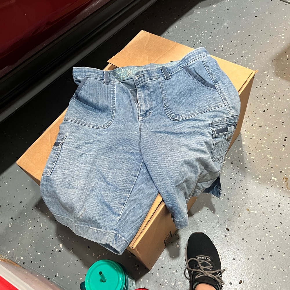 Capri jean shorts